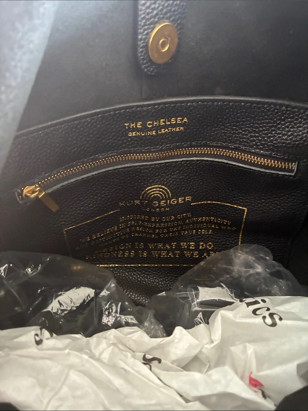 Kurt Geiger Black Leather   Chelsea Large Hobo